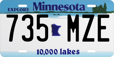 MN license plate 735MZE