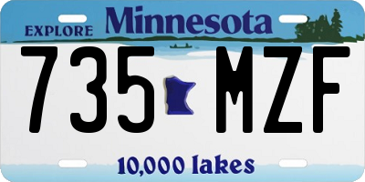 MN license plate 735MZF