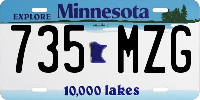MN license plate 735MZG