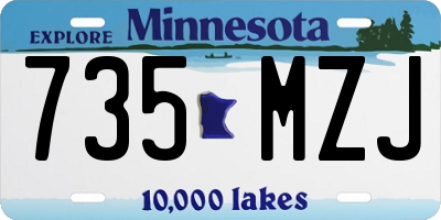 MN license plate 735MZJ