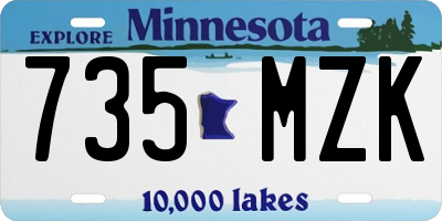 MN license plate 735MZK