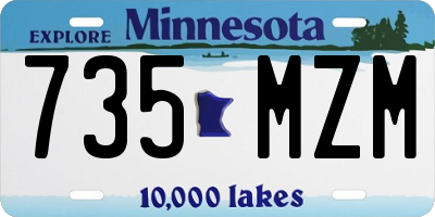 MN license plate 735MZM