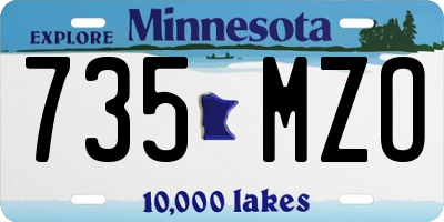 MN license plate 735MZO