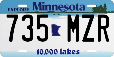 MN license plate 735MZR