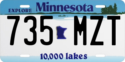 MN license plate 735MZT