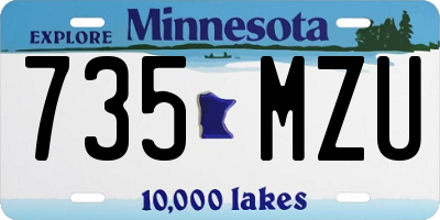MN license plate 735MZU