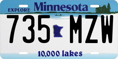 MN license plate 735MZW