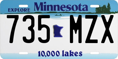 MN license plate 735MZX