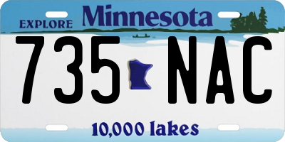 MN license plate 735NAC