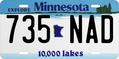 MN license plate 735NAD