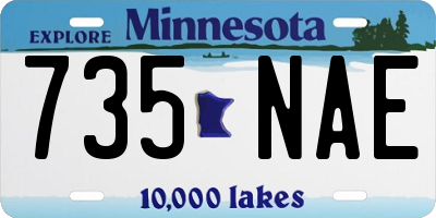 MN license plate 735NAE