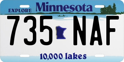 MN license plate 735NAF