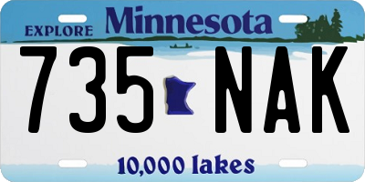 MN license plate 735NAK
