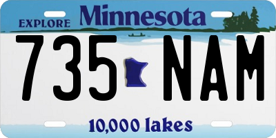 MN license plate 735NAM