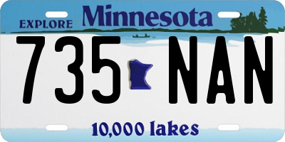MN license plate 735NAN
