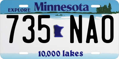MN license plate 735NAO