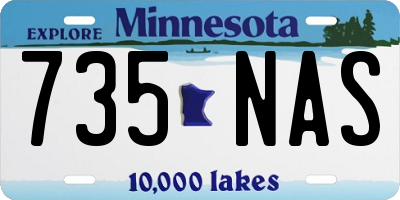 MN license plate 735NAS