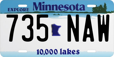 MN license plate 735NAW