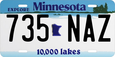 MN license plate 735NAZ