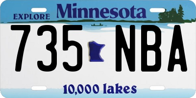 MN license plate 735NBA