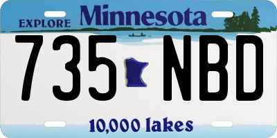 MN license plate 735NBD