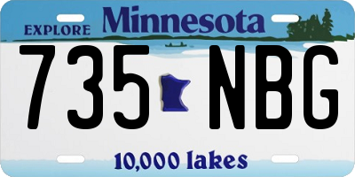 MN license plate 735NBG
