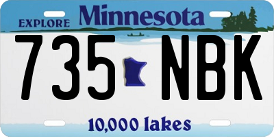 MN license plate 735NBK
