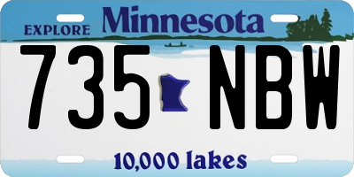 MN license plate 735NBW