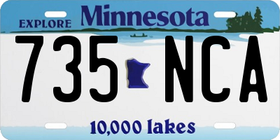 MN license plate 735NCA