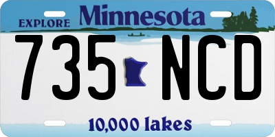 MN license plate 735NCD