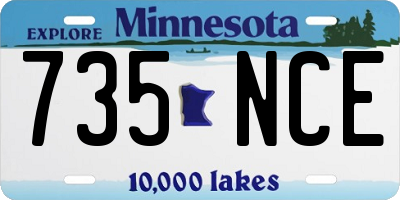 MN license plate 735NCE
