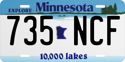 MN license plate 735NCF