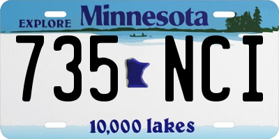 MN license plate 735NCI