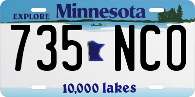 MN license plate 735NCO