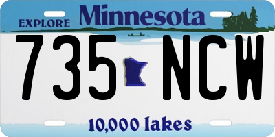 MN license plate 735NCW