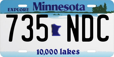 MN license plate 735NDC