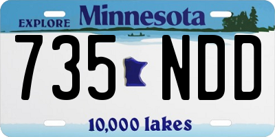 MN license plate 735NDD