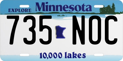 MN license plate 735NOC