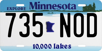 MN license plate 735NOD