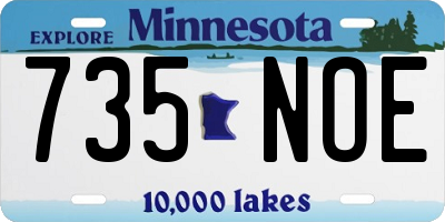 MN license plate 735NOE