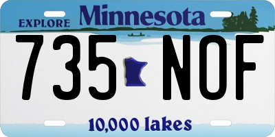MN license plate 735NOF