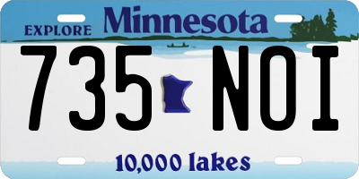 MN license plate 735NOI