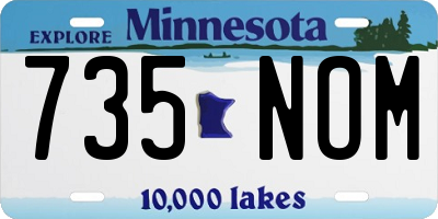 MN license plate 735NOM