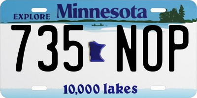 MN license plate 735NOP