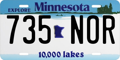 MN license plate 735NOR