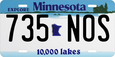 MN license plate 735NOS