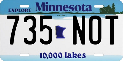 MN license plate 735NOT