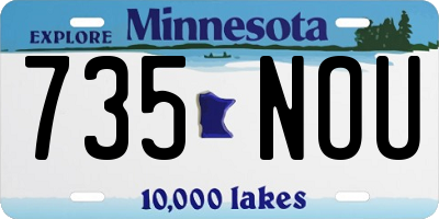 MN license plate 735NOU