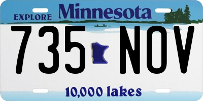 MN license plate 735NOV