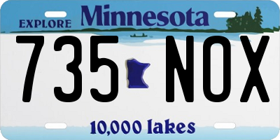 MN license plate 735NOX